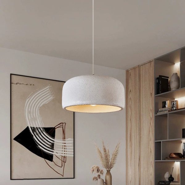 Traditional Japanese Resin Fiberglass Dome-Shaped 1-Light Pendant Light For Dining Room & Living Room - Image 10