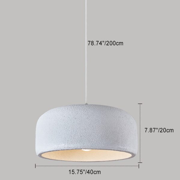 Traditional Japanese Resin Fiberglass Dome-Shaped 1-Light Pendant Light For Dining Room & Living Room - Image 5