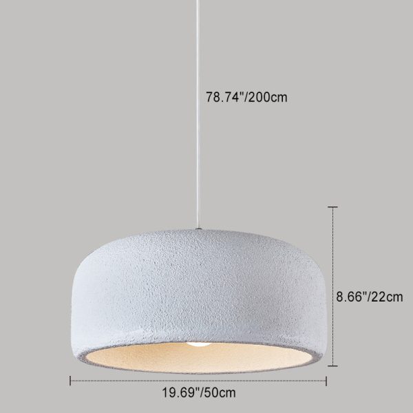 Traditional Japanese Resin Fiberglass Dome-Shaped 1-Light Pendant Light For Dining Room & Living Room - Image 6