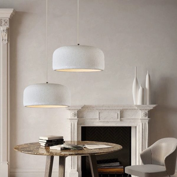 Traditional Japanese Resin Fiberglass Dome-Shaped 1-Light Pendant Light For Dining Room & Living Room - Image 11