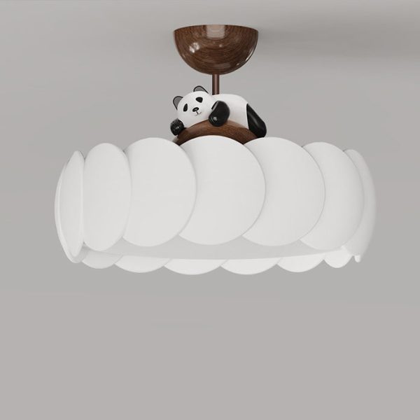 Modern Art Deco PE Iron Bear Bubble Round LED Semi-Flush Mount Ceiling Light For Bedroom & Living Room - Image 20