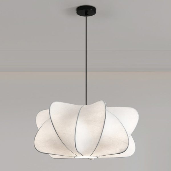 Traditional Japanese Faux Silk Iron Propeller-Shaped 2/3-Light Chandelier For Bedroom & Living Room - Image 10