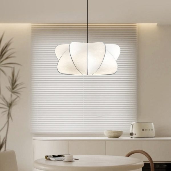 Traditional Japanese Faux Silk Iron Propeller-Shaped 2/3-Light Chandelier For Bedroom & Living Room - Image 8