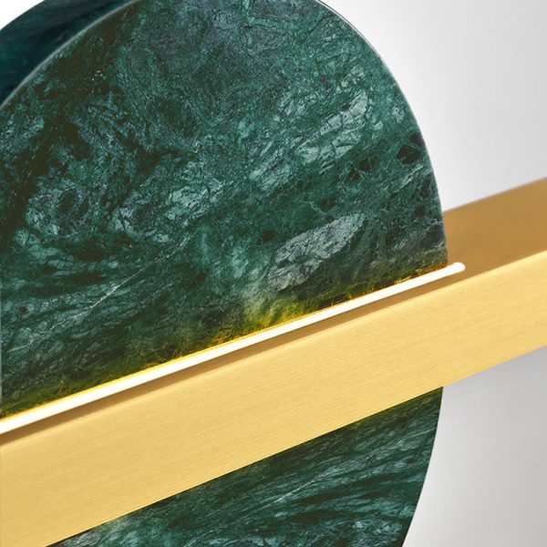 Modern Minimalist Brass Marble Linear Round LED Chandelier Island Light For Dining Room - Image 14