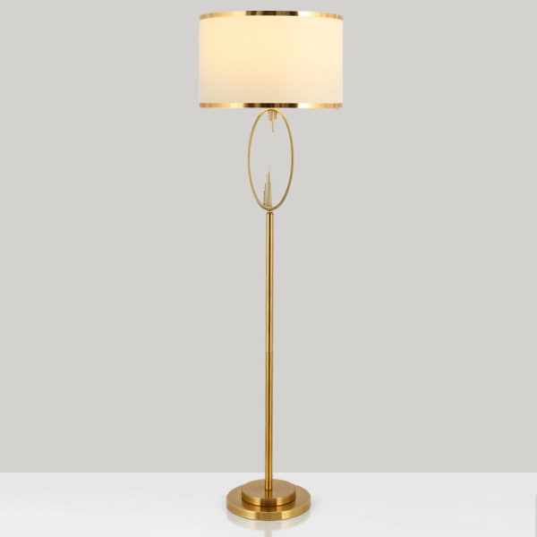 Contemporary Scandinavian Fabric Iron Oval-U Shape Round 1-Light Standing Floor Lamp For Bedroom & Living Room - Image 12