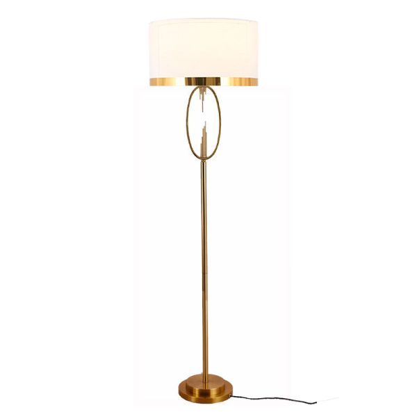 Contemporary Scandinavian Fabric Iron Oval-U Shape Round 1-Light Standing Floor Lamp For Bedroom & Living Room - Image 19