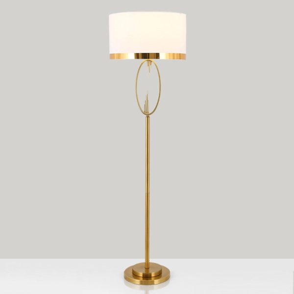 Contemporary Scandinavian Fabric Iron Oval-U Shape Round 1-Light Standing Floor Lamp For Bedroom & Living Room - Image 16