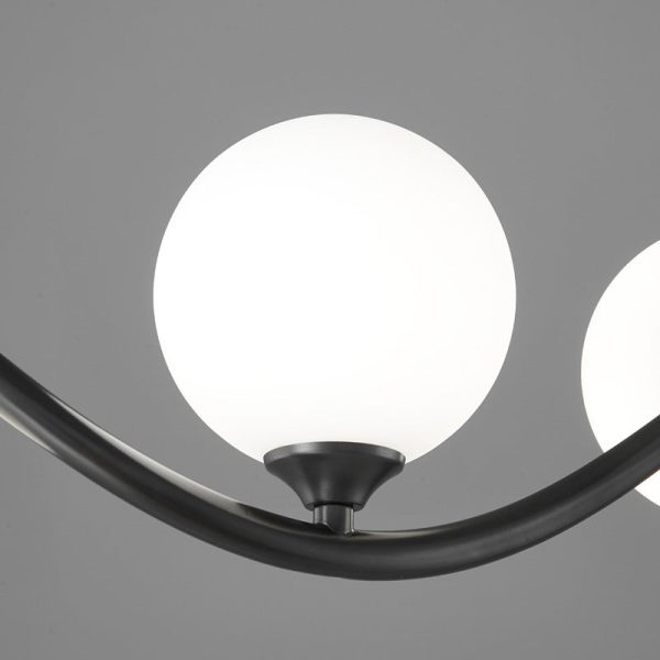 Contemporary Creative Glass Iron Curved Globe 8/10-Light Chandelier Island Light For Dining Room - Image 7