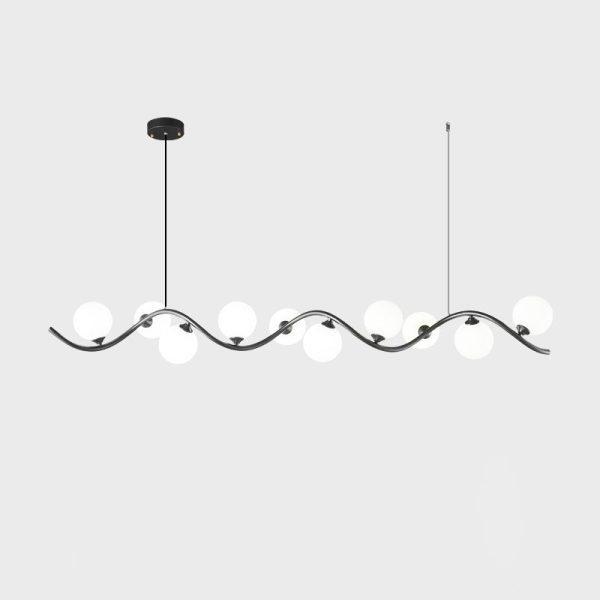 Contemporary Creative Glass Iron Curved Globe 8/10-Light Chandelier Island Light For Dining Room - Image 17
