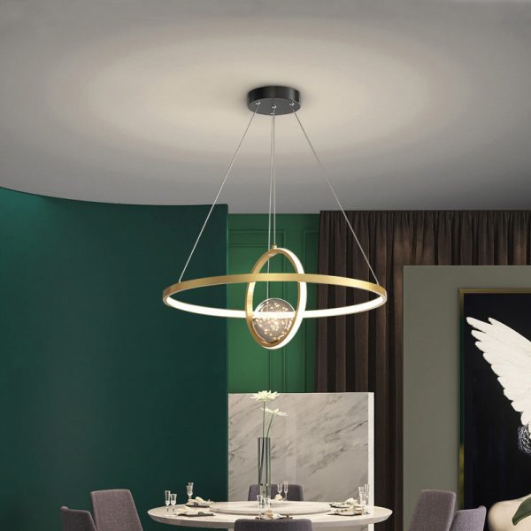 Contemporary Creative PC Iron Round Globe LED Chandelier For Living Room - Image 10