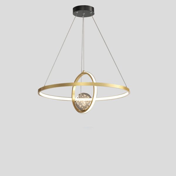 Contemporary Creative PC Iron Round Globe LED Chandelier For Living Room - Image 7