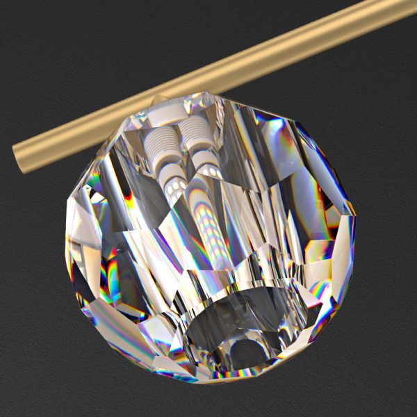 Contemporary Scandinavian Crystal Brass Conical Linear LED Chandelier Island Light For Dining Room - Image 10