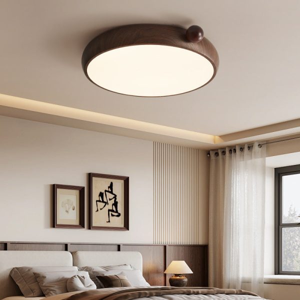 Traditional Chinese Acrylic Iron Globe-Shaped Round LED Flush Mount Ceiling Light For Bedroom