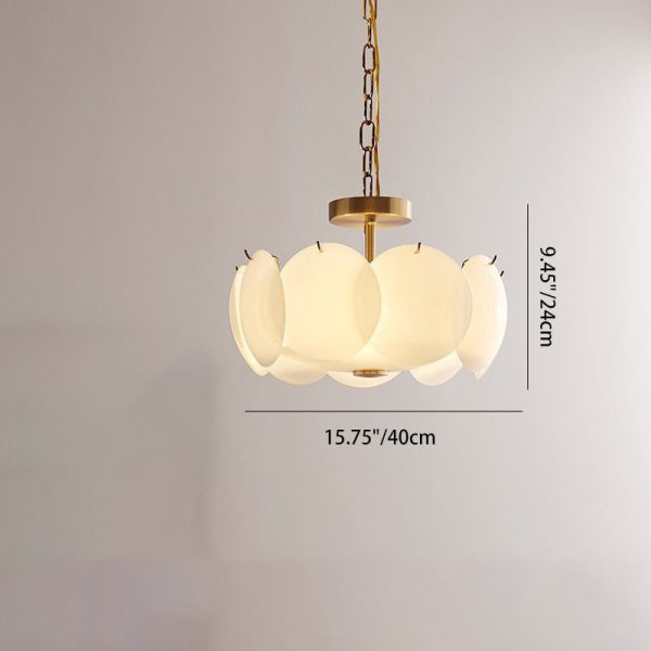 Traditional French Alloy Glass Round Panel 4/6/8-Light Chandelier For Bedroom - Image 4