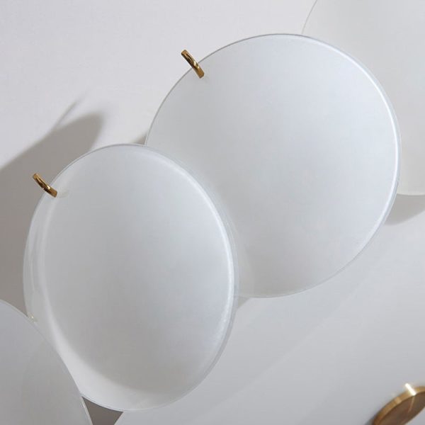 Traditional French Alloy Glass Round Panel 4/6/8-Light Chandelier For Bedroom - Image 8