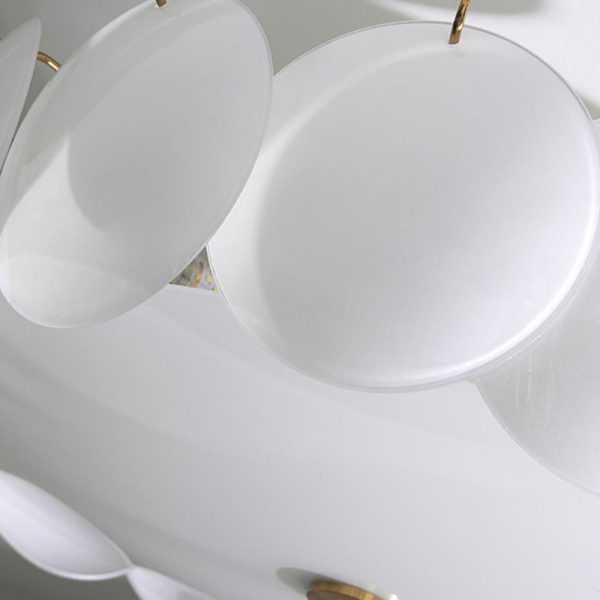 Traditional French Alloy Glass Round Panel 4/6/8-Light Chandelier For Bedroom - Image 9