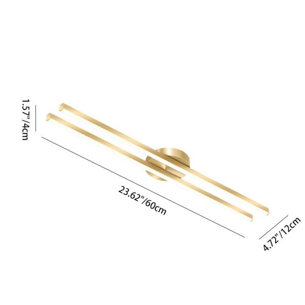 Modern Minimalist Iron Aluminum Acrylic Geometric Line LED Semi-Flush Mount Ceiling Light For Hallway - Image 8