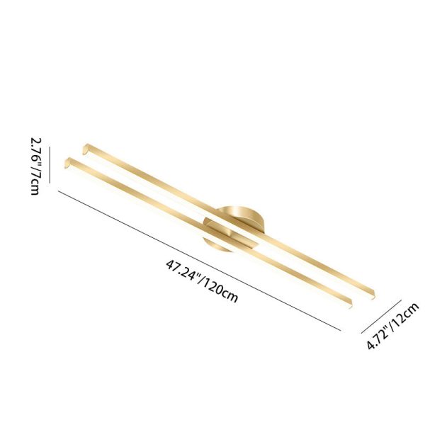 Modern Minimalist Iron Aluminum Acrylic Geometric Line LED Semi-Flush Mount Ceiling Light For Hallway - Image 10