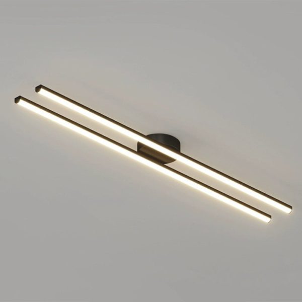 Modern Minimalist Iron Aluminum Acrylic Geometric Line LED Semi-Flush Mount Ceiling Light For Hallway - Image 24