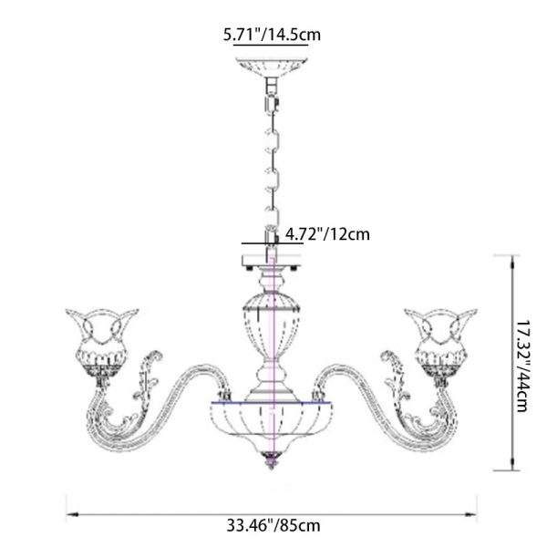 Traditional European Brass Glass Floral 3/8/10-Light Chandelier For Living Room And Bedroom - Image 7