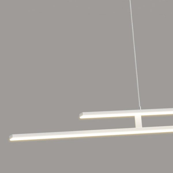 Modern Minimalist Metal Aluminum & Silicone Linear LED Chandelier Island Light For Dining Room - Image 12