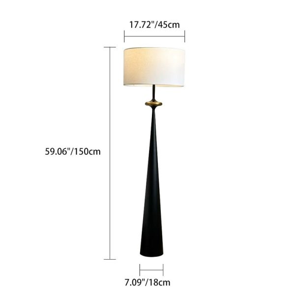 Contemporary Nordic Fabric & Iron Column-Shaped 1-Light Standing Floor Lamp For Living Room & Bedroom - Image 8