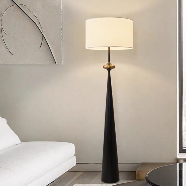 Contemporary Nordic Fabric & Iron Column-Shaped 1-Light Standing Floor Lamp For Living Room & Bedroom - Image 9