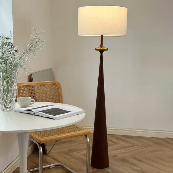 Contemporary Nordic Fabric & Iron Column-Shaped 1-Light Standing Floor Lamp For Living Room & Bedroom - Image 2