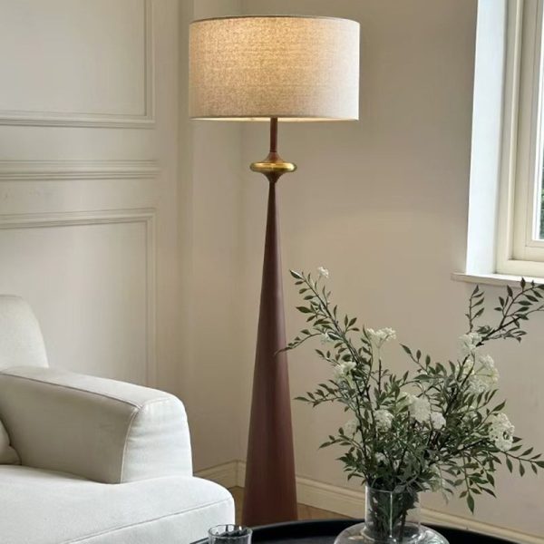 Contemporary Nordic Fabric & Iron Column-Shaped 1-Light Standing Floor Lamp For Living Room & Bedroom - Image 5