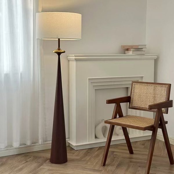 Contemporary Nordic Fabric & Iron Column-Shaped 1-Light Standing Floor Lamp For Living Room & Bedroom - Image 6