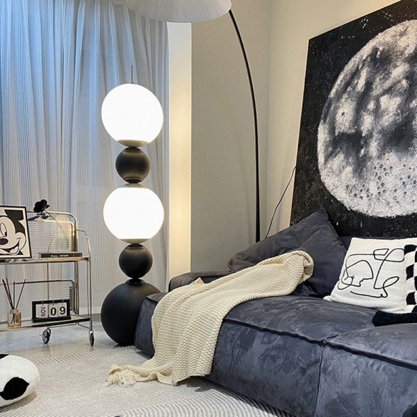Modern Art Deco Iron And Acrylic Gourd-Shaped Ball LED Standing Floor Lamp For Living Room And Bedroom - Image 17
