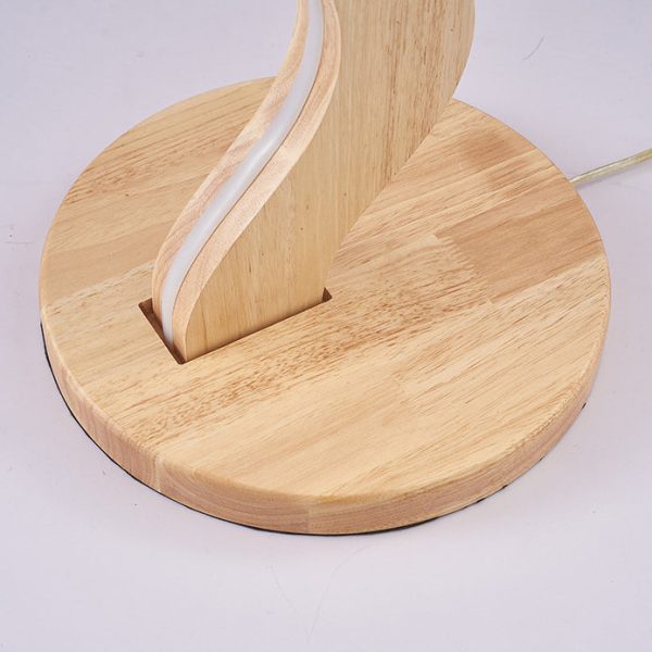 Contemporary Creative Oak & Acrylic Wavy LED Standing Floor Lamp For Living Room And Bedroom - Image 12