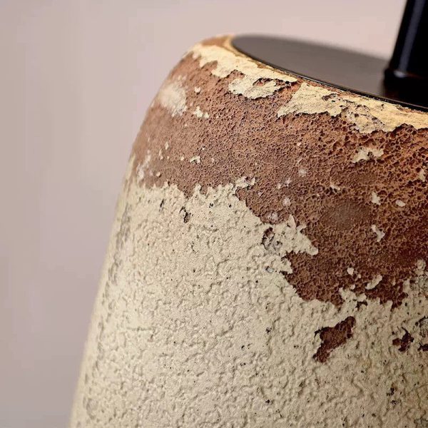 Traditional Japanese Ceramic & Fabric Jar-Shaped 1-Light Standing Floor Lamp For Living Room - Image 7