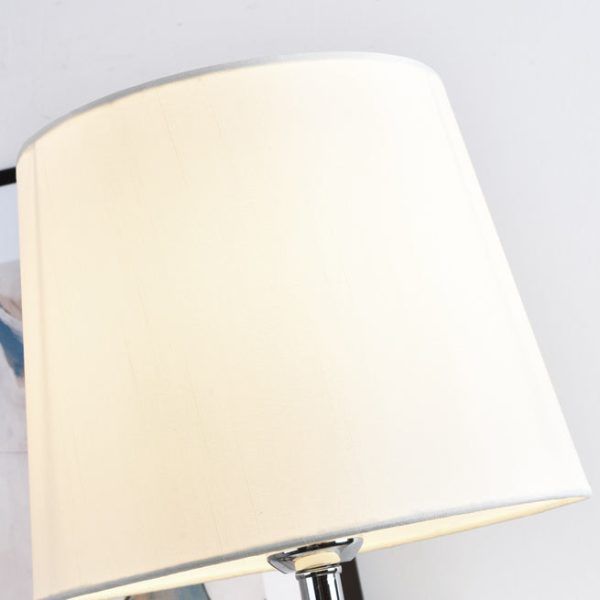 Contemporary Nordic Ceramic Fabric Floral Column 1-Light Table Lamp For Bedroom And Living Room - Image 8