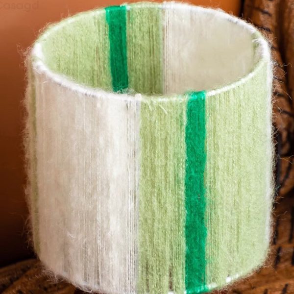 Traditional French Oak And Mohair Weaving Round Sphere Cylinder 1-Light Table Lamp For Bedroom - Image 8