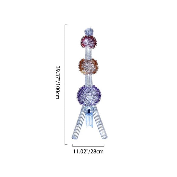 Contemporary Creative Weaving Aluminum Wire Tower & Floral Ball LED Standing Floor Lamp For Bedroom & Living Room - Image 6