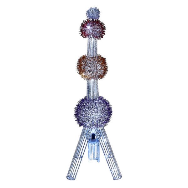 Contemporary Creative Weaving Aluminum Wire Tower & Floral Ball LED Standing Floor Lamp For Bedroom & Living Room - Image 14