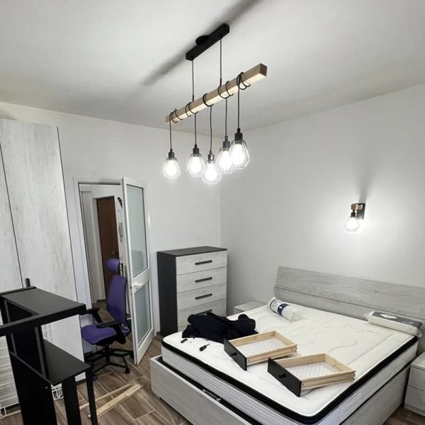Contemporary Industrial Wood And Iron Grenade Linear 3/4/6-Light Chandelier Island Light For Dining Room - Image 27