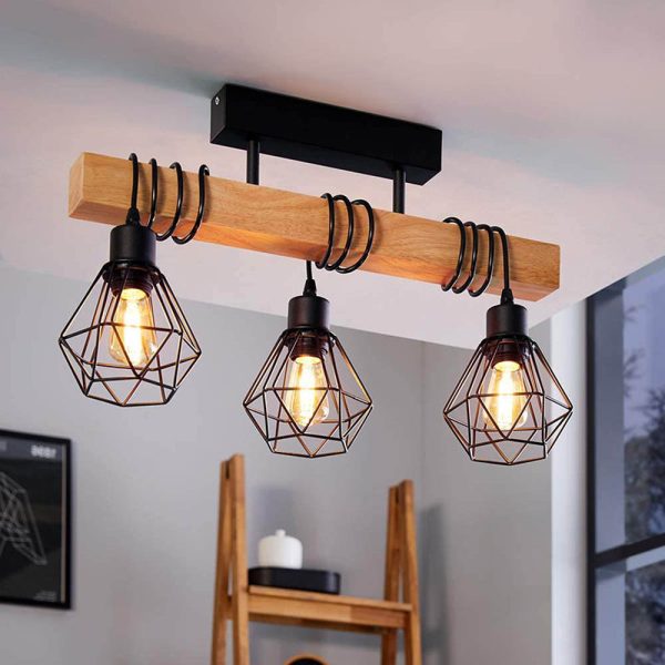 Contemporary Industrial Wood And Iron Grenade Linear 3/4/6-Light Chandelier Island Light For Dining Room - Image 17