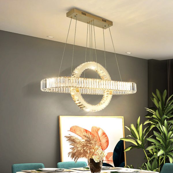 Modern Luxury Stainless Steel Crystal Oval Circle LED Chandelier For Dining Room And Living Room