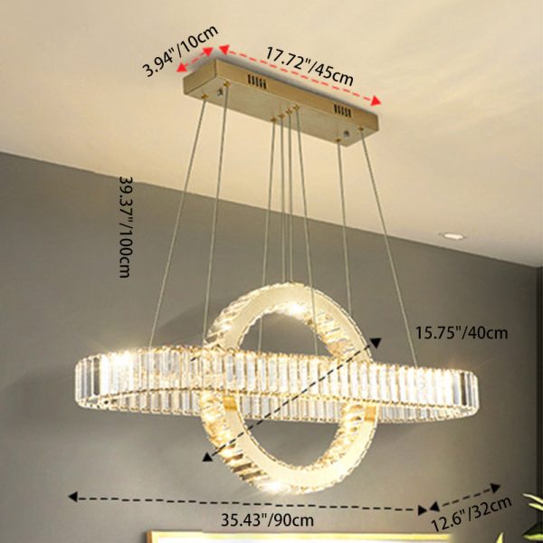 Modern Luxury Stainless Steel Crystal Oval Circle LED Chandelier For Dining Room And Living Room - Image 7