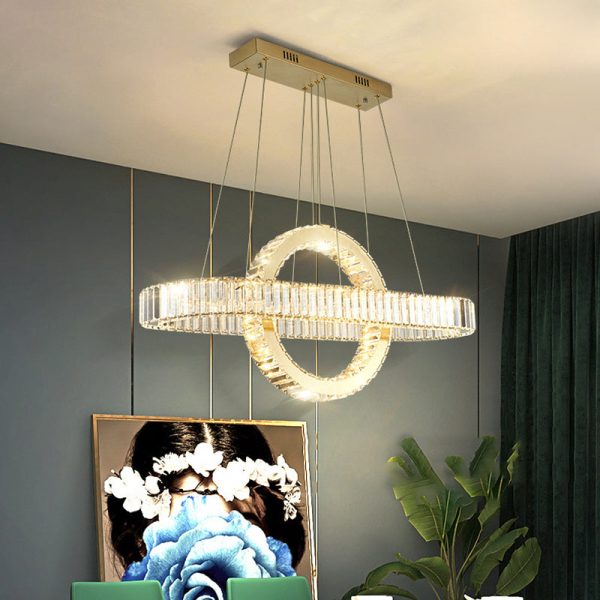 Modern Luxury Stainless Steel Crystal Oval Circle LED Chandelier For Dining Room And Living Room - Image 15