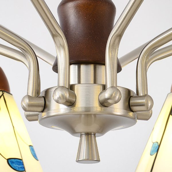 Contemporary Coastal Iron Wood Glass Cone 6/8-Light Chandelier For Living Room And Bedroom - Image 11