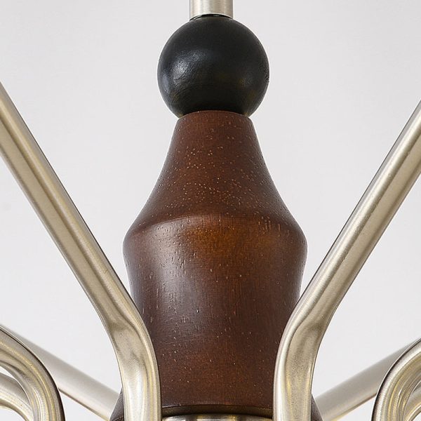 Contemporary Coastal Iron Wood Glass Cone 6/8-Light Chandelier For Living Room And Bedroom - Image 10