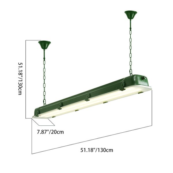 Contemporary Industrial Iron Rectangular LED Island Light Chandelier For Dining Room - Image 5