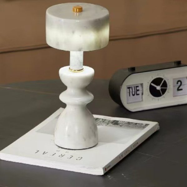 Modern Minimalist Aluminum Marble USB LED Table Lamp - Image 2