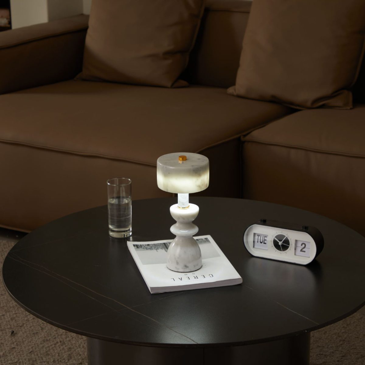 Modern Minimalist Aluminum Marble USB LED Table Lamp - Image 8