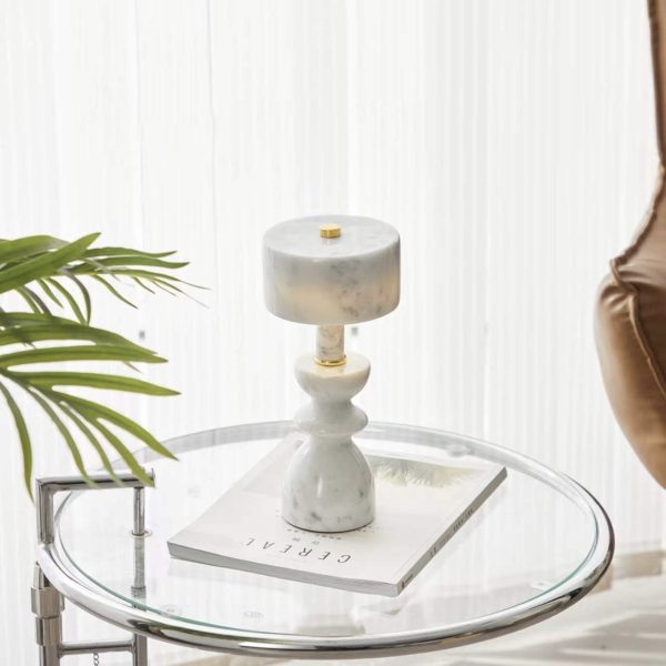 Modern Minimalist Aluminum Marble USB LED Table Lamp - Image 10