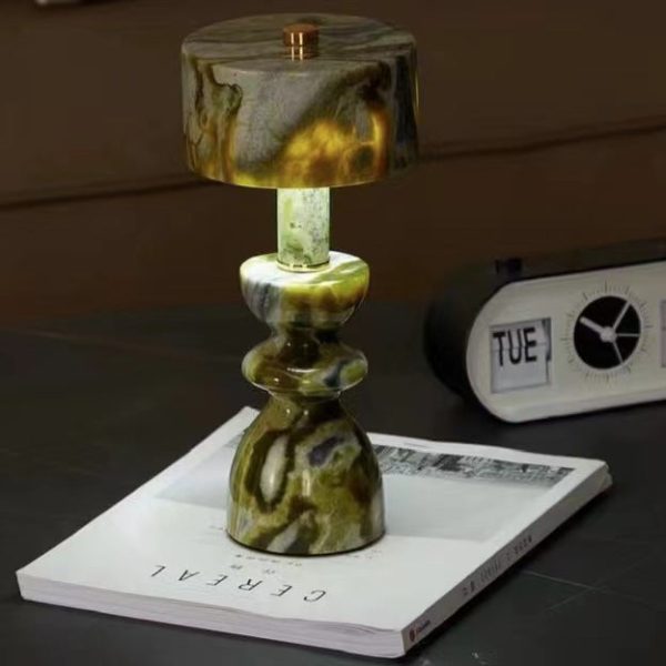 Modern Minimalist Aluminum Marble USB LED Table Lamp
