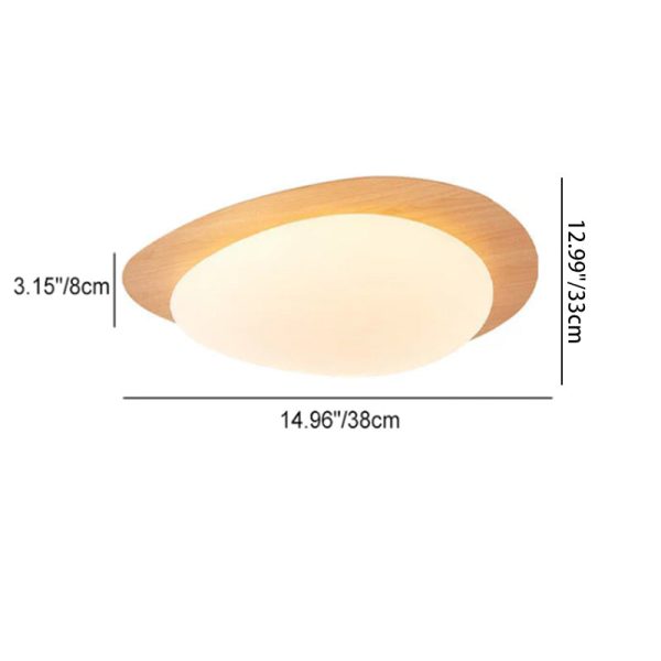 Contemporary Scandinavian Pebble Shape Iron Acrylic LED Flush Mount Ceiling Light For Bedroom - Image 6